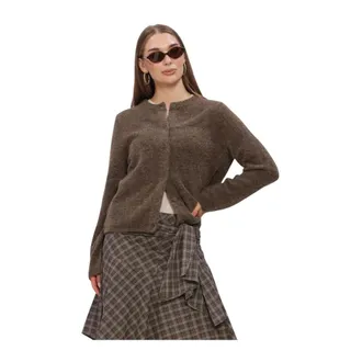 Selected Slflulu New LS Knit Cardigan - Dames - Truien - Bruin - Maat: L
