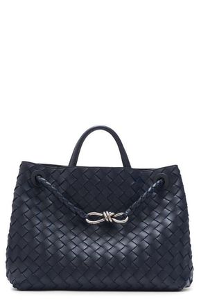 Bottega Veneta Medium Andiamo Intrecciato Shoulder Bag in Black/vintage Silver/black at Nordstrom