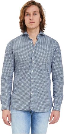 Tintoria Mattei Camicia - Heren - Casual Overhemden - Blauw - L - Overhemden