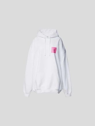 VETEMENTS Oversized Hoodie mit Label-Print in Weiss, Gr&ouml;&szlig;e XS