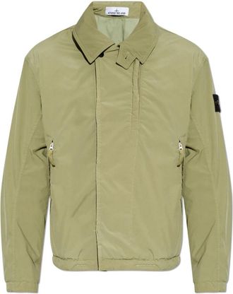 Stone Island Ge&iuml;soleerd jack met zakken - Heren - Zomerjassen - Groen - M - Leer - Jassen