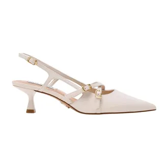 Steve Madden Pumps, female, White, Size: 8 1/2 US Slingback with adjustable buckles