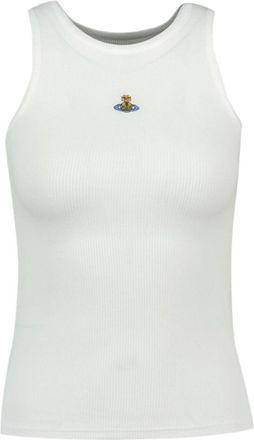 Vivienne Westwood Ribbed White Cotton Tank Top