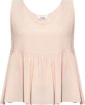 Chlo&eacute; Zijden Top - Dames - Blouses - Roze - S - Overhemden