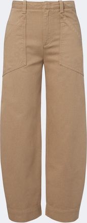 Vince Cropped cotton twill barrel-leg pants