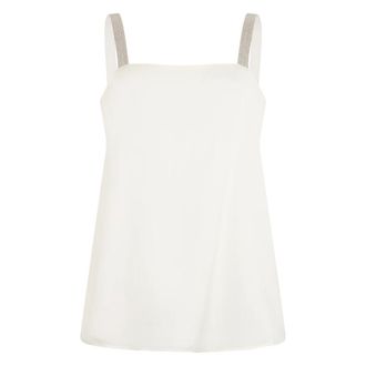 Fabiana Filippi Sleeveless Tops, female, White, Size: M Silk Sleeveless Top
