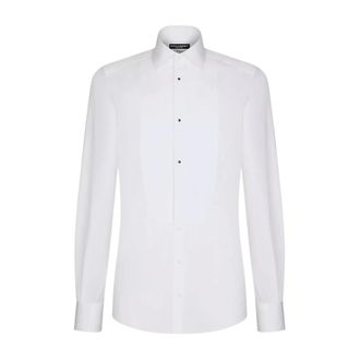 Dolce & Gabbana Formal Shirts, male, White, Size: 3XL White French Collar Button Down Shirt