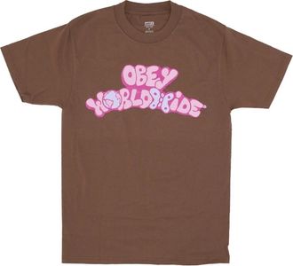 Obey Butterfly Classic Tee Korte Mouw T-shirt - Heren - T-shirts - Bruin - S - Katoen - Tops