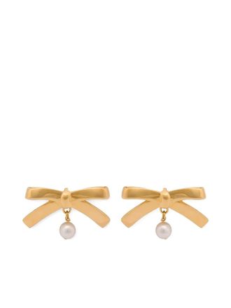 【関税込み】Moschino ゴールド＆ホワイト Bow イヤリング Moschino Earrings − Sale: up to −76% | Stylight