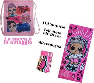 Trade Shop Trade Shop - Toalla De Playa Algod&oacute;n 14070 Toalla De Playa Lol Surprise + Bolsa De Regalo