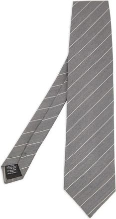 Emporio Armani Cravatta a righe in seta - Grigio