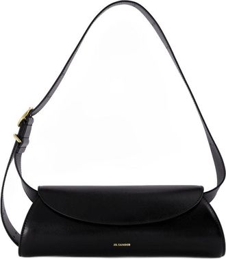 Jil Sander Womens Cannolo Bag Leather Black Calfskin Shoulder-hobo-bags