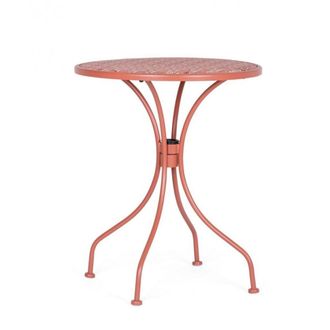 Konte Design Mesa de acero rojo claro &oslash;60 cm