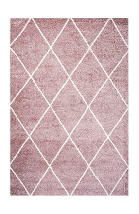 Jonathan Y Designs Cole Minimalist Diamond Trellis Area Rug in Rose/white at Nordstrom, Size 5Ft 0In X 8Ft 0In
