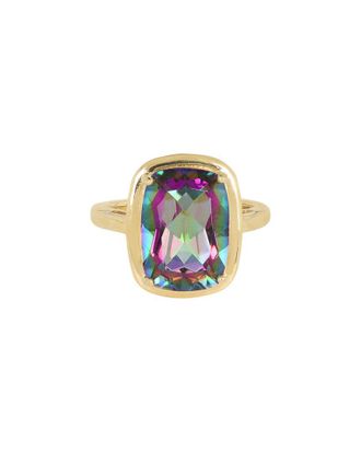 Tiramisu 14K Plated 5.80 Ct. Tw. Rainbow Mystic Quartz Ring