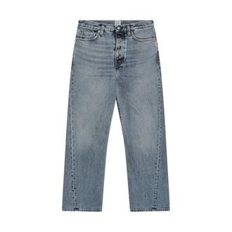 Toteme Straight Jeans, female, Blue, Size: W28 Twisted Seam Denim Full Length