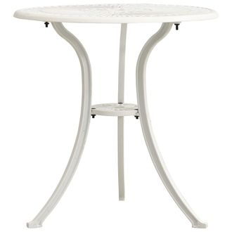 vidaXL Mesa De Jard&iacute;n Aluminio Fundido Blanco 62x62x65 Cm Vidaxl