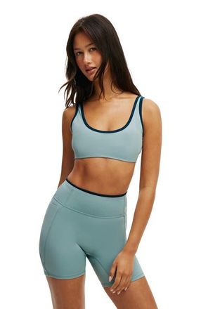 Cotton On Womens Active Ultra Soft Low Back Crop in Teal Mist Tidal Teal at Nordstrom, Size Medium