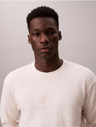Calvin Klein Mens Terry Lounge Sweatshirt - Beige - XL