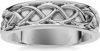 Pompeii3 Mens 6mm Solid 14k Gold Wedding Band Braided Anniversary Ring