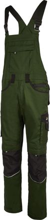 Hans Sch&auml;fer Workwear HSW Professional - Mens Bib and Brace Dungarees - Long Work Trousers with Knee Pockets, Comfortable, Durable and Qualitative - Olive, 50
