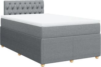 vidaXL Vidaxl - Cama Box Spring Con Colch&oacute;n Tela Gris Claro 120x200 Cm