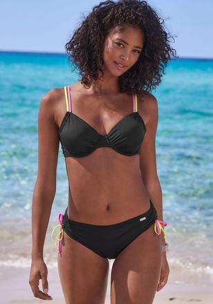 Buffalo B&uuml;gel-Bikini-Top BUFFALO Pop, Damen, Gr. 36, Cup F, schwarz, Obermaterial: 83% Polyamid, 17% Elasthan. Futter: 100% Polyester, kontrastfarbene Details