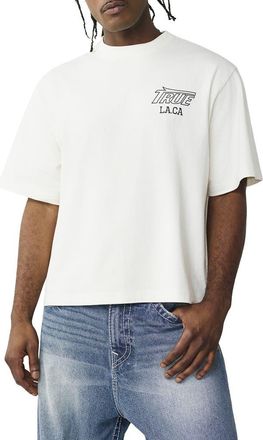 True Religion Stacked Boxy Heavyweight Cotton Graphic T-Shirt in Winter White at Nordstrom, Size X-Large