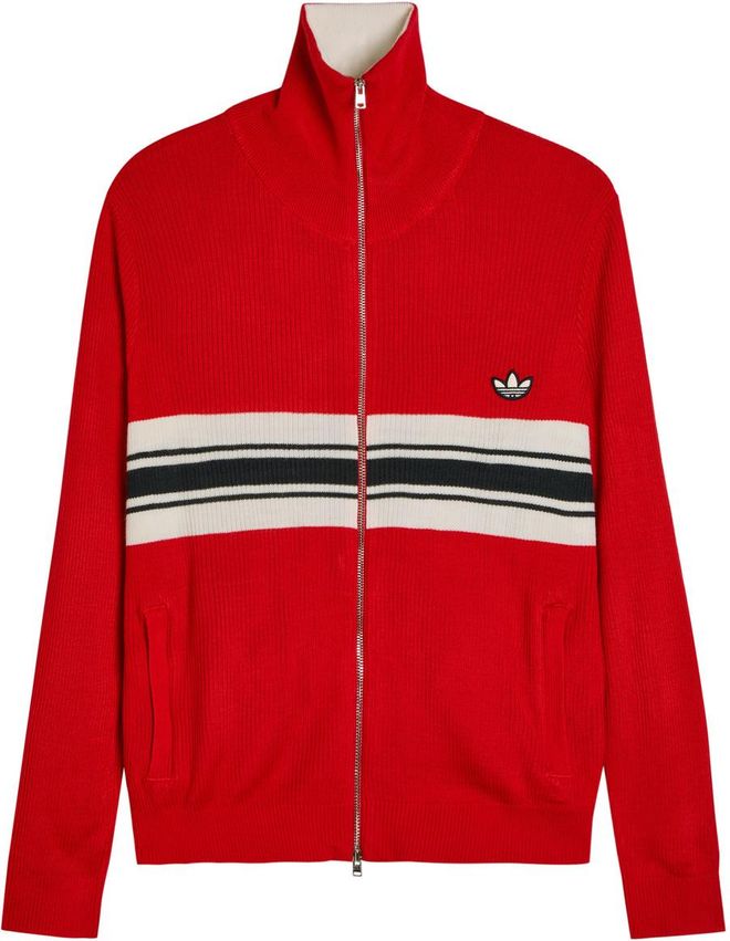 Adidas X Wales Bonner X Wales Bonner Stripe-intarsia Knit Cardigan - Red - S (UK8-10 / S)
