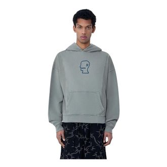 Brain Dead Hoodies, male, Green, Size: XL Graphic Motif Hooded Sweatshirt