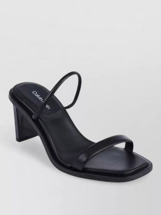 Calvin Klein leather stiletto sandals block heel square toe