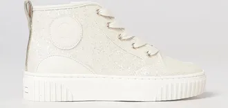 Michael Kors Sneakers alte da bambina con monogramma MK ricamato e dettagli glitter