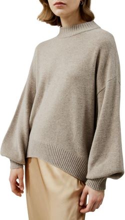 LilySilk Drop shoulder Wool Sweater in Beige/khaki at Nordstrom, Size Small