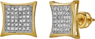 LuvMyJewelry Intimidade 10K Yellow Gold Diamond Unisex Earrings - 0.29 Cts