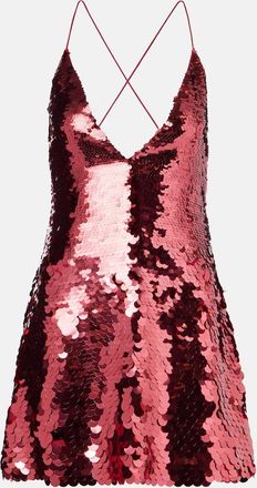 Alex Perry Sequined open-back minidress