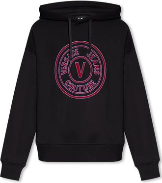 Versace Jeans Couture Bedrukte hoodie - Heren - Hoodies - Zwart - S - Katoen - Hoodies & sweatvesten