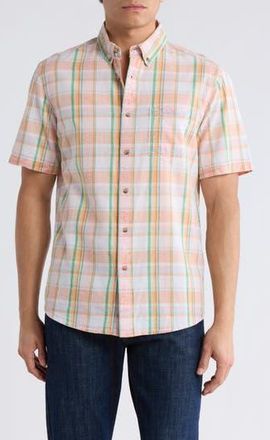 Vintage 1946 Madras Short Sleeve Button-Down Shirt in Pink at Nordstrom Rack, Size Xx-Large