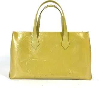 Louis Vuitton Yellow Monogram Vernis Handbag Tote Bag (Pre-Owned)