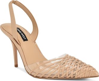 Nine West Pemma Slingback Pointed Cap Toe Pump in Light Pink at Nordstrom, Size 8.5