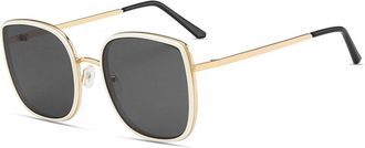 Generic Fashionable Metal Large Frame Vacation Sunglasses Men And Women Outdoor Commuting Party Photo Shooting Shopping Sun Glasses