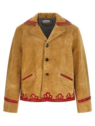 Bode Beige Cowhide Leather Mens Jacket