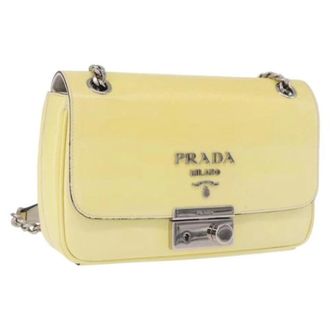 Prada Pre-owned Vintage Shoulder Bag - Dames - Pre-owned - Geel - Maat: ONE Size Leer