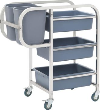 vidaXL Vidaxl - Carrito De Cocina Con Recipientes De Pl&aacute;stico 82x43,5x93 Cm