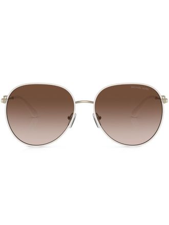 Michael Kors Empire round-frame sunglasses - women - Polyamide/Metal - 58 - Gold