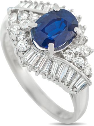 Luxury Bazaar Platinum 0.84ct Diamond and Sapphire Ring MF01-101725