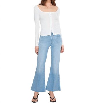 Paige Marlow Skimmer Seamed Beltloops Jeans In Santorini Sky