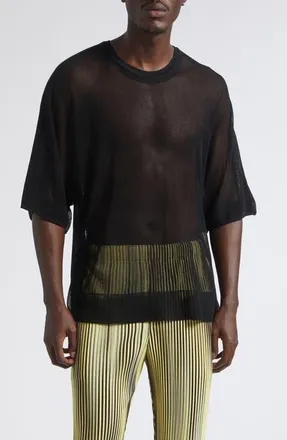 Homme Pliss&eacute; Issey Miyake Washi Framework-T T-Shirt in Black at Nordstrom, Size 10-13