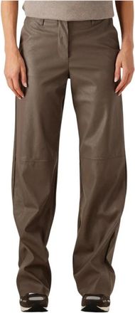 Knit-ted Naomi Pant - Dames - Straight fit broeken - Bruin - XL - Polyester - Broeken