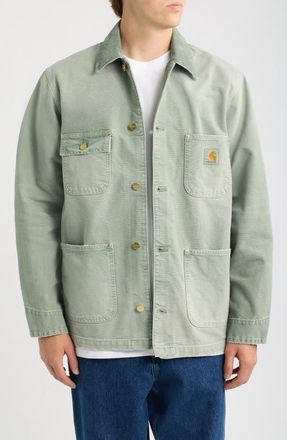 Carhartt Work in Progress OG Dearborn Organic Cotton Canvas Chore Jacket in Shady Green at Nordstrom, Size Xx-Large