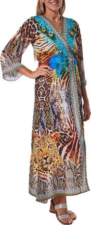 Ranee&rsquo;s Cheetah Mix Longline Duster in Brown at Nordstrom Rack, Size One Size Oz